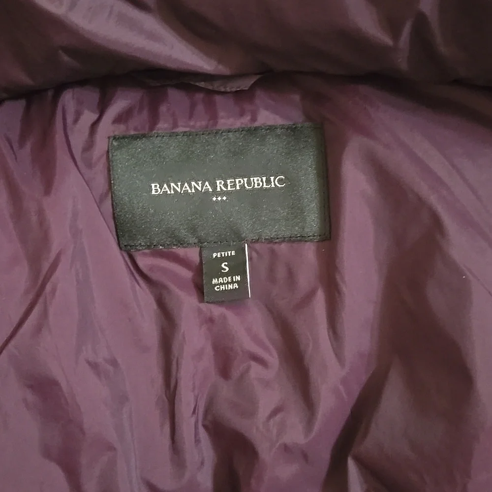 Banana Republic Deep Purple Puffer Down Jacket Sz Petite Small
